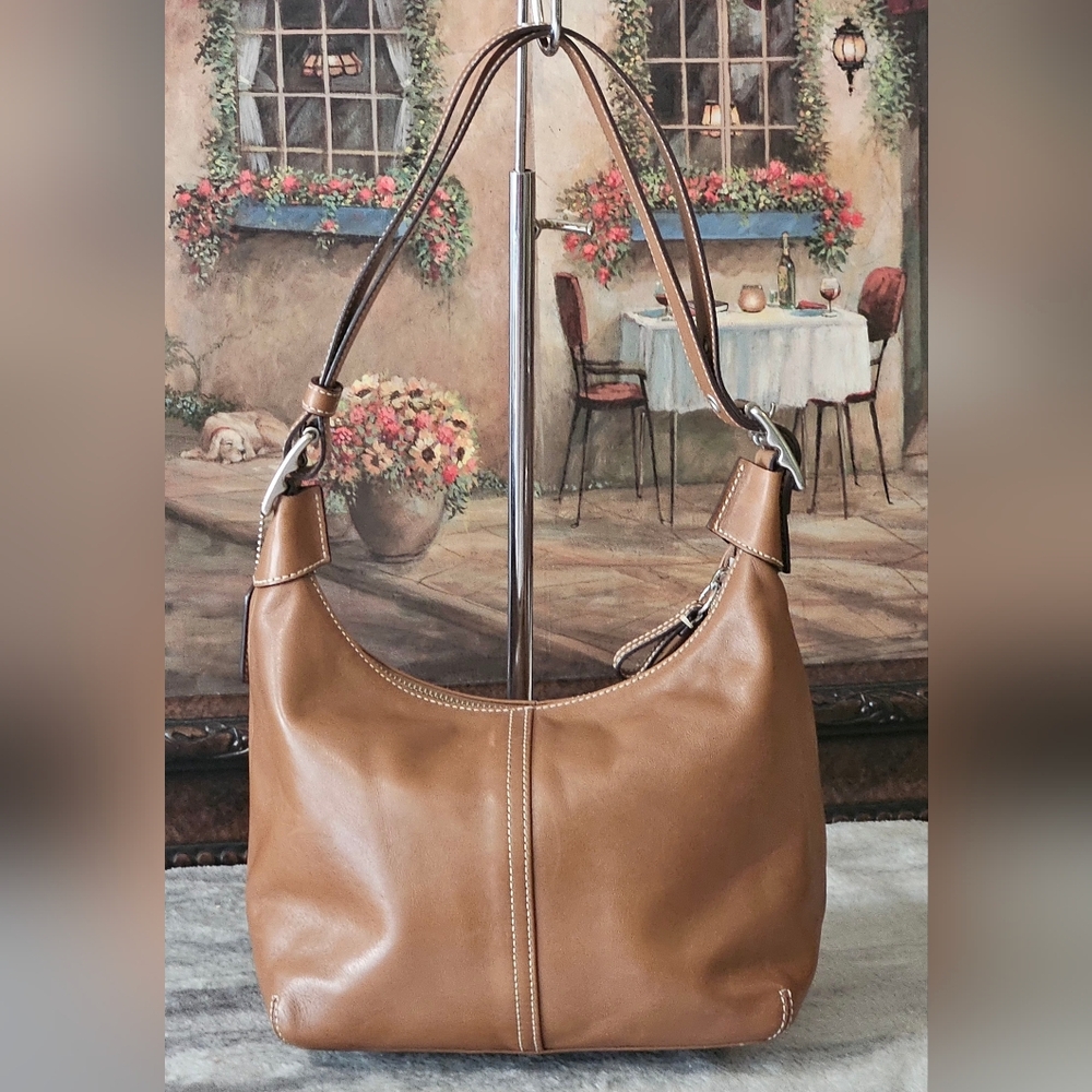 Coach Cognac Leather Shoulder Hobo Bag - Picture 8 of 8